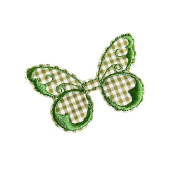 Gingham Butterfly Large Green
