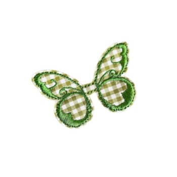 Gingham Butterfly Small Green