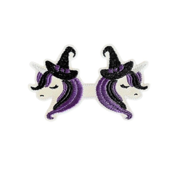 Unicorn Witch Bow Top or Tails Purple