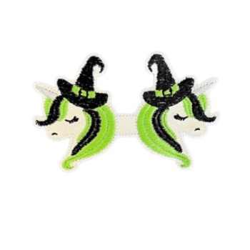 Unicorn Witch Bow Top or Tails Green