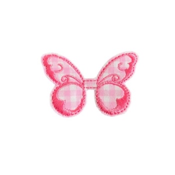 Gingham Butterfly Small Pink