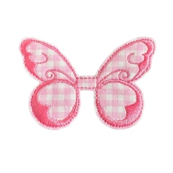 Gingham Butterfly Large Pink