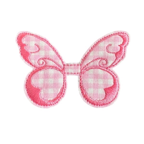 Gingham Butterfly Large Pink