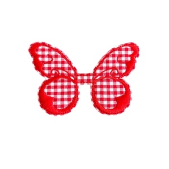 Gingham Butterfly Large Red