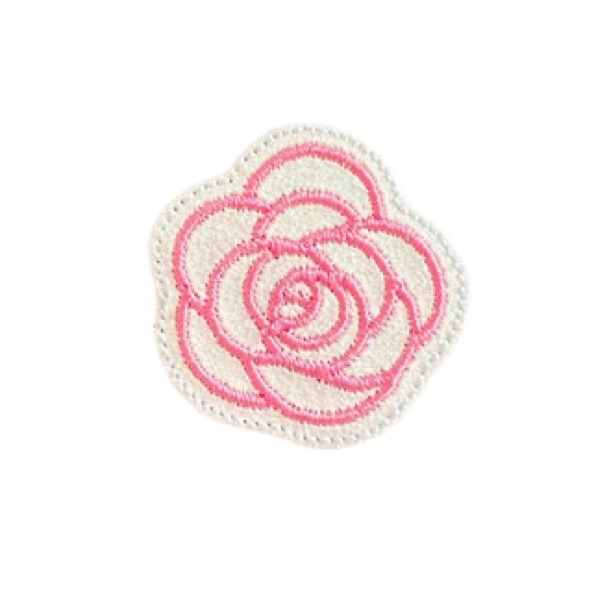 Rose Feltie White Glitter & Pink