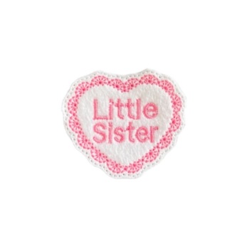 Little Sister Fancy Heart Feltie Pink