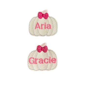 Personalised Bow Pumpkin White