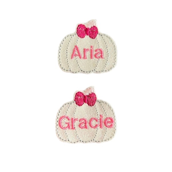 Personalised Bow Pumpkin White