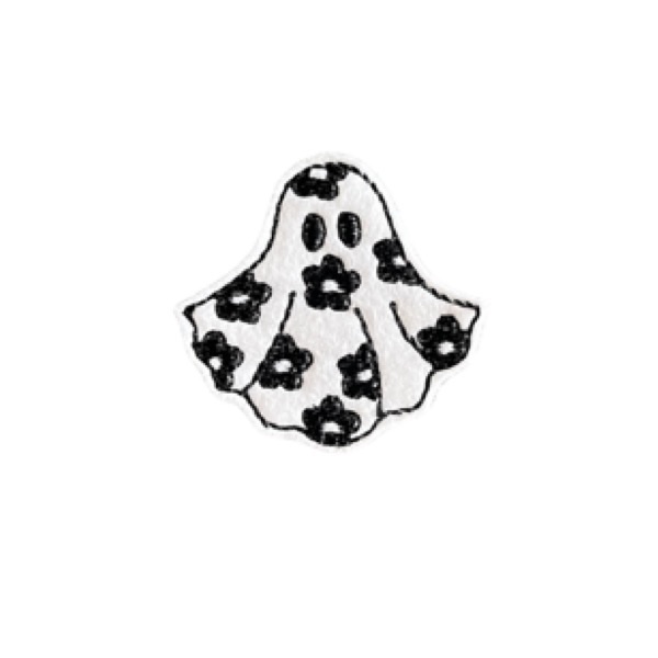 Flower Ghost Feltie Black