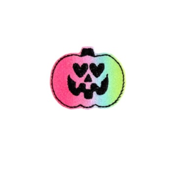 Rainbow Pumpkin Heart Eyes Feltie