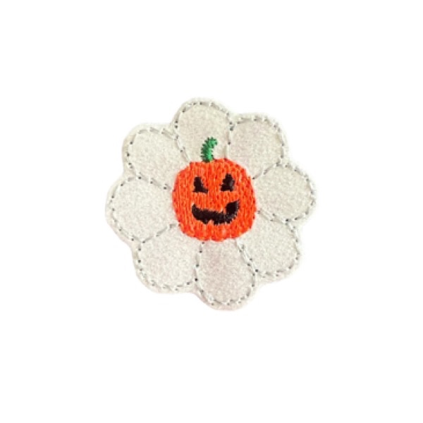 Daisy Pumpkin Feltie White