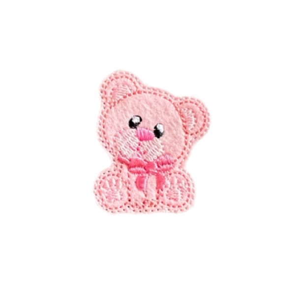 Teddy Bear Bow Feltie Pink