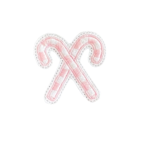 Crossed Candy Canes Feltie Pink