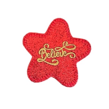 Believe Star Badge Feltie Red