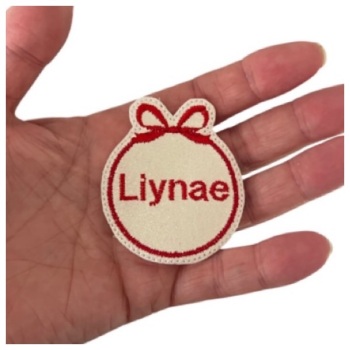 Personalised Bow Bauble Feltie Red