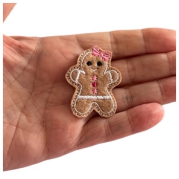 Girl Gingerbread Feltie Pink