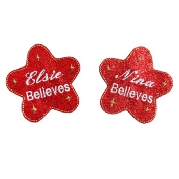 Personalise Believe Badge Feltie Red