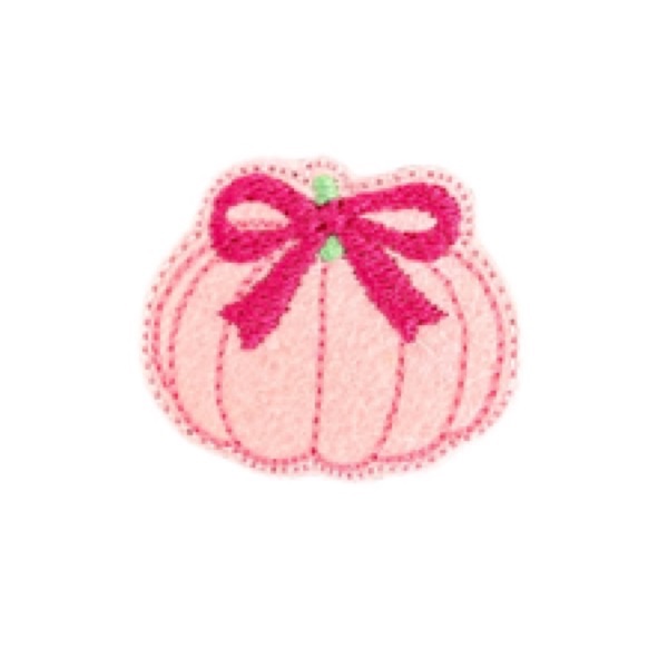 Bow Pumpkin Feltie Pink