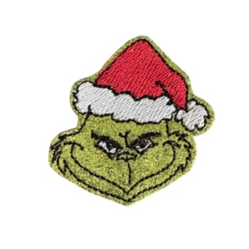 Mean Green Santa Hat Feltie Glitter