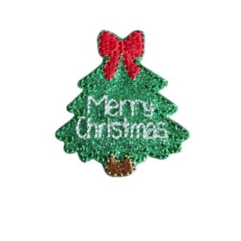 Merry Christmas Tree Green glitter