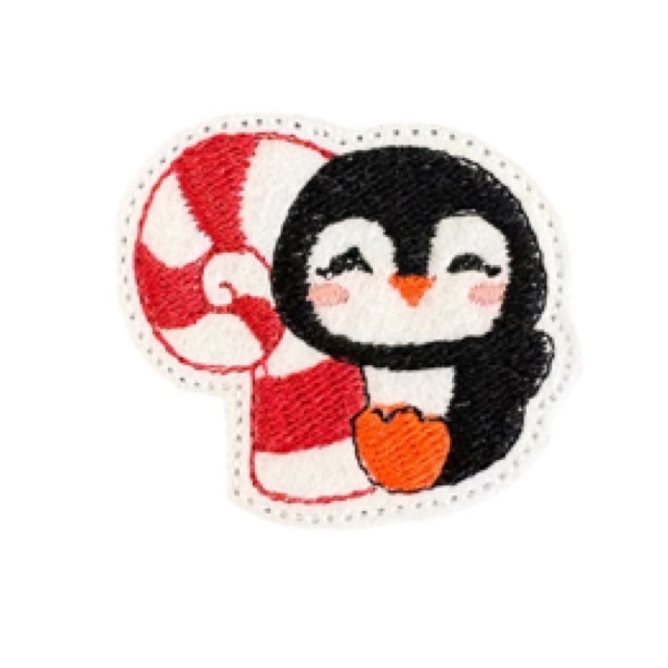 Penguin candy cane red