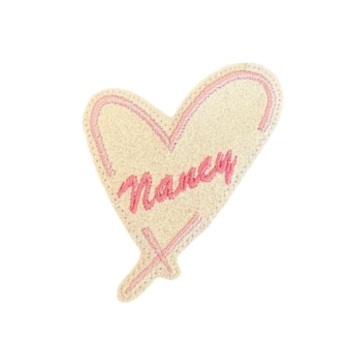 Split heart personalised Feltie pink