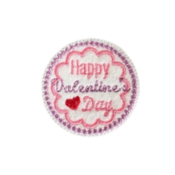Happy Valentines Circle Feltie White