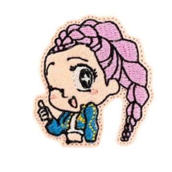 Thumb up purple hair girl feltie