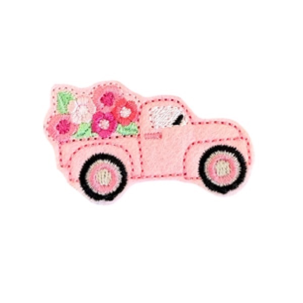 Truck of flowers Feltie pink