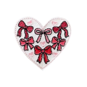 Bow heart Feltie Red
