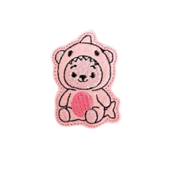 Teddy Bear Fish Feltie pink