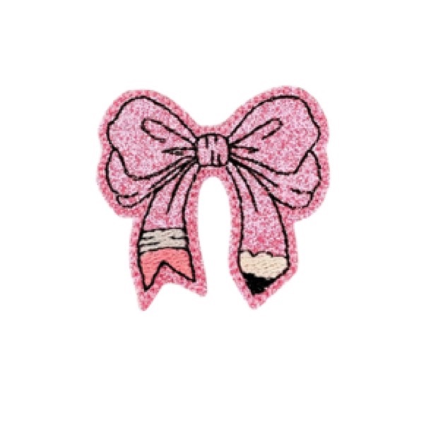 Pencil Bow Feltie glitter