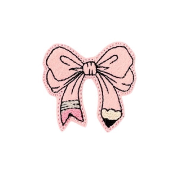 Pencil bow feltie pink