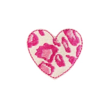 Leopard print heart pink