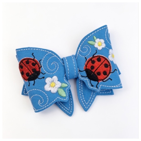 Lady bug bow parts blue