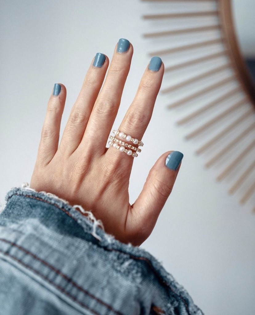 Mother of Pearl and Rhinestone Adjustable Gold Plated Ring