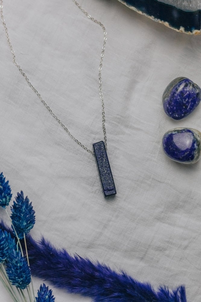 925 Sterling Silver & Lapis Lazuli Pendant Necklace