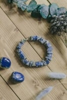 925 Sterling Silver Lapis Lazuli Crystal Rock Statement Bracelet