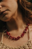Red and Cream Coral Contrasting Necklace