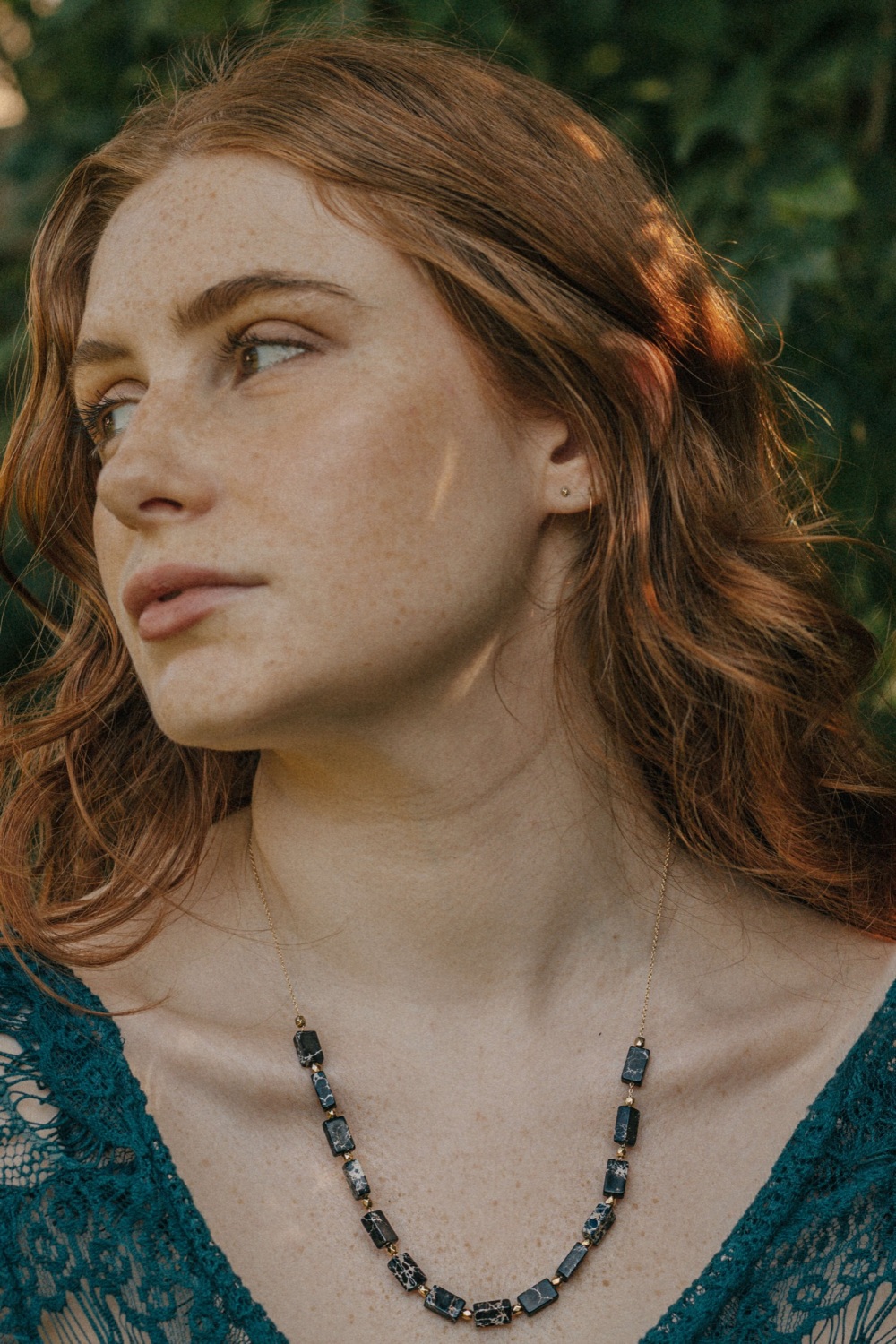 Black Emperor's Stone & Gold Tone Statement Necklace