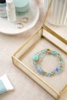 Turquoise & Chalcedony Semi Precious Wrap Bracelet