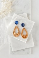 925 Sterling Silver Lapis Lazuli Rattan Earrings