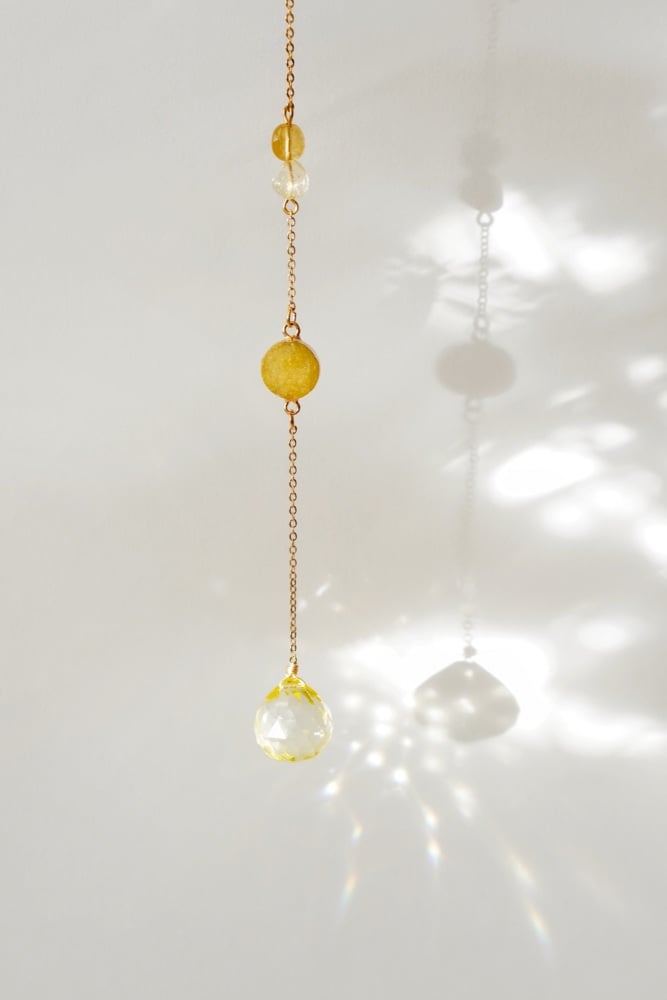 Mini Yellow Agate & Citrine Window Crystal Suncatcher
