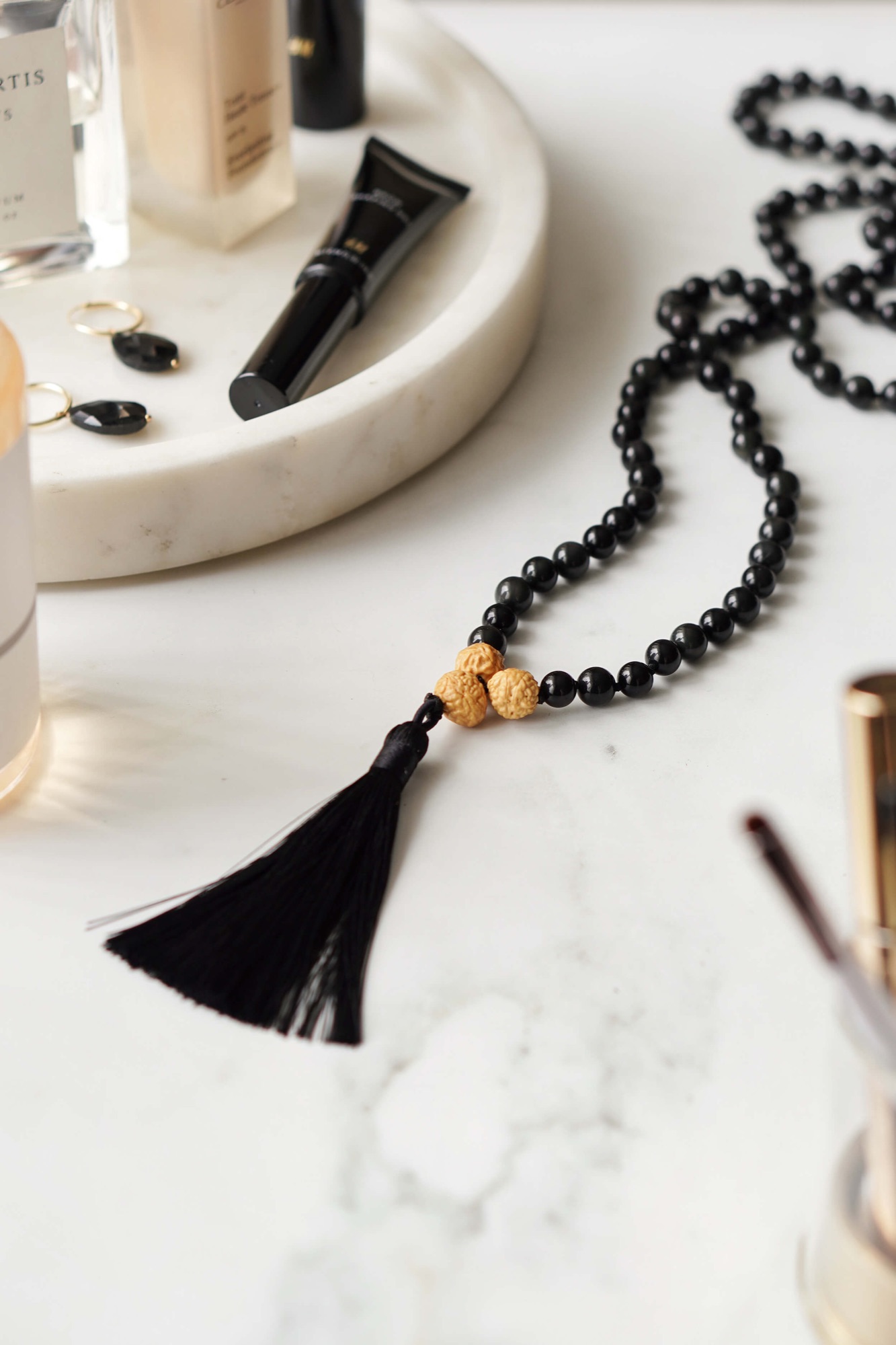 The 108 black obsidian Mala bead necklace - a beautiful crystal necklace with so much meaning!