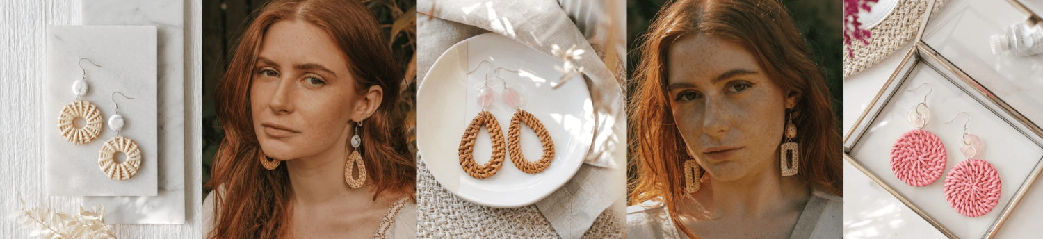 Rattan earrings by Xander Kostroma