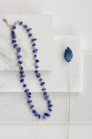 925 Sterling Silver Lapis Lazuli Crystal Chip Necklace