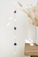 925 Sterling Silver Amethyst & Quartz Crystal Window Hanging