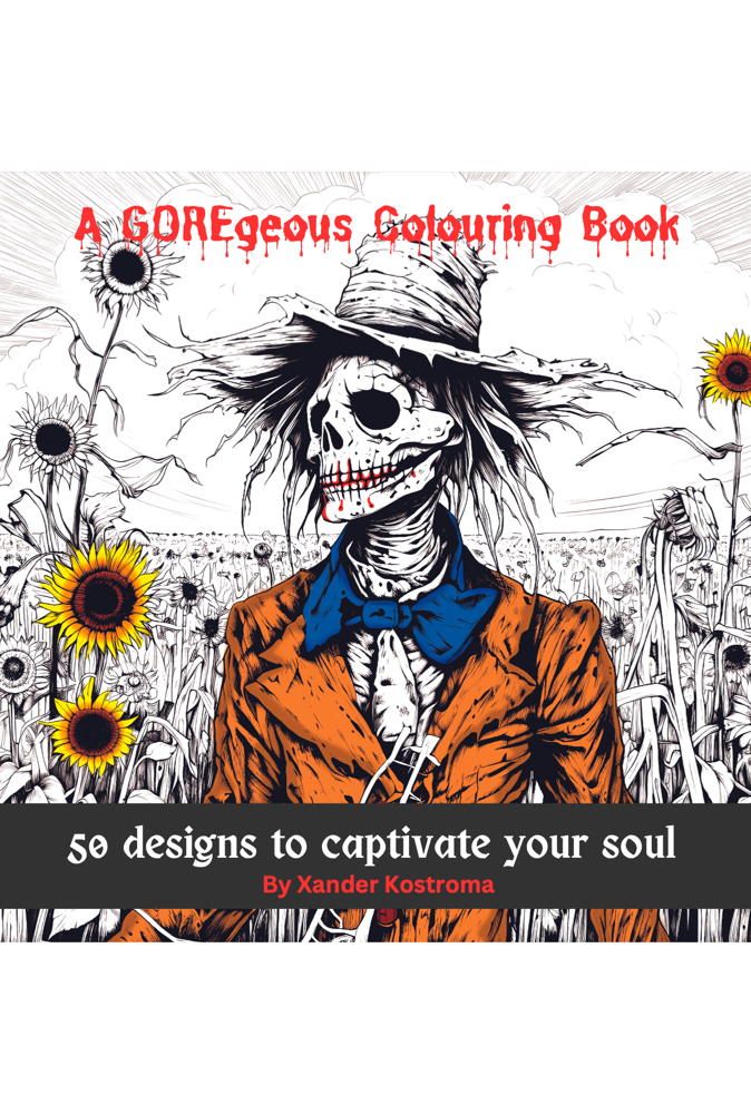 A GOREgeous Horror Colour Book for Adults by Xander Kostroma (PRE-ORDER)