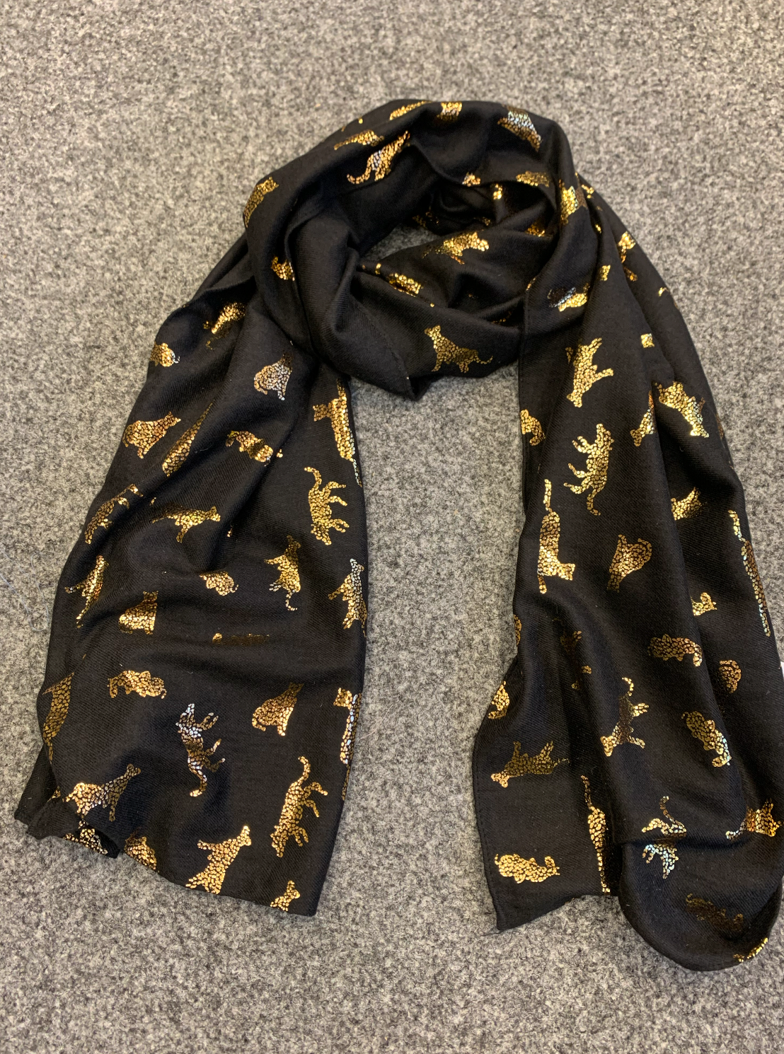 Intrighe Metallic Cheetah Scarf