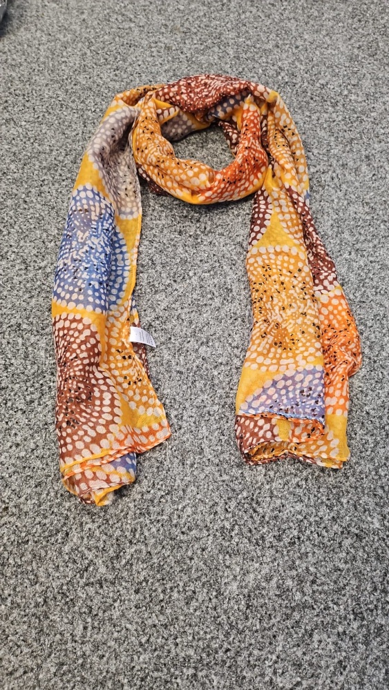 Intrigue Orange and Blue Scarf